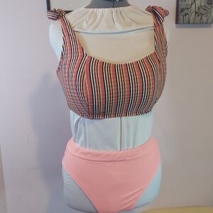 Shade & Shore Striped Top with Pink Accents